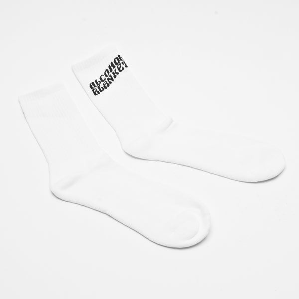 Alcohol Blanket Logo Socks White
