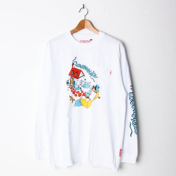 Lovenskate A SLICE OF UTOPIA’ BY ELOISE DORR LONGSLEEVE POCKET T-SHIRT