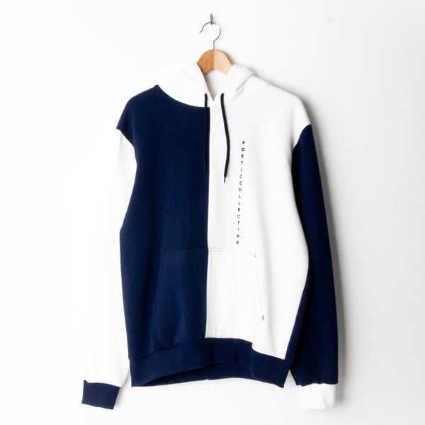 Poetic Collective Block Color Hoodie Beige / Navy