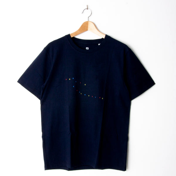 Poetic Collective Colour Logo T-Shirt Navy (with Back Print)