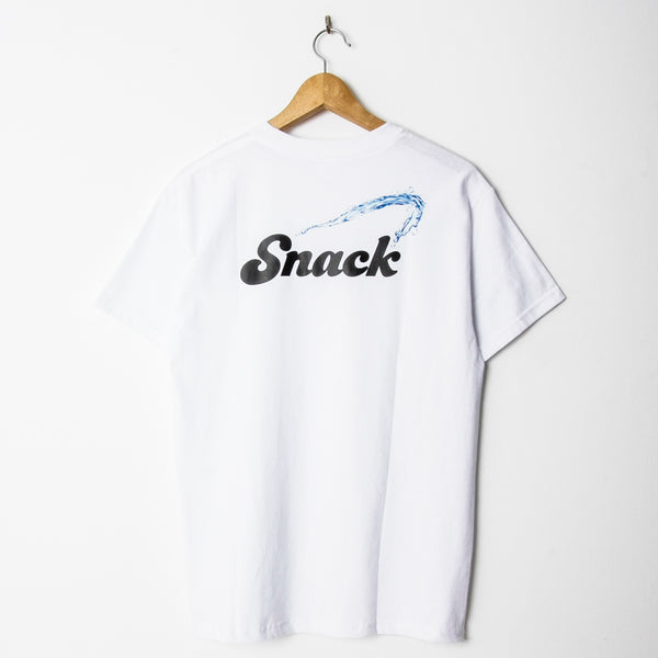 Snack Alive Splash T Shirt White (Back Print)