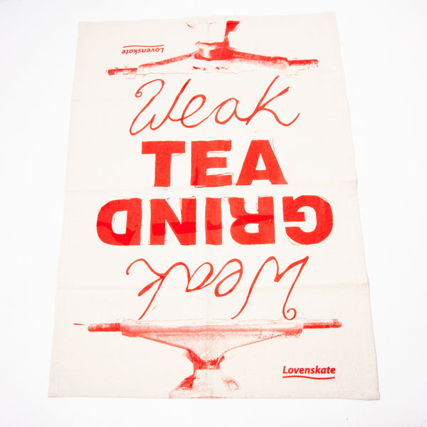 Lovenskate Weak Tea Weak Grind Tea Towel Red