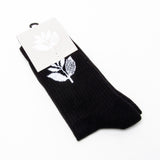 Magenta Plant Socks Black