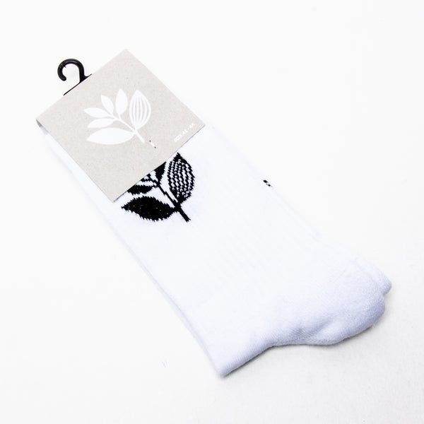 Magenta Plant Socks White
