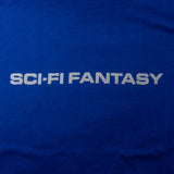 Sci-Fi Fantasy Textured Logo T-Shirt Blue