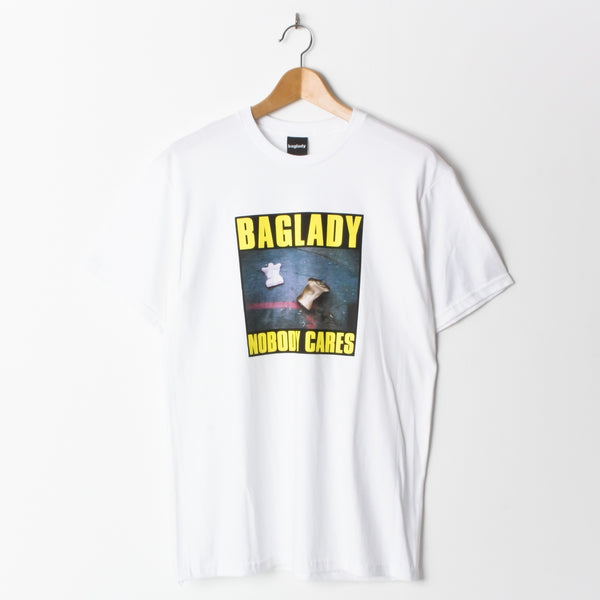 Baglady Nobody Cares T Shirt White