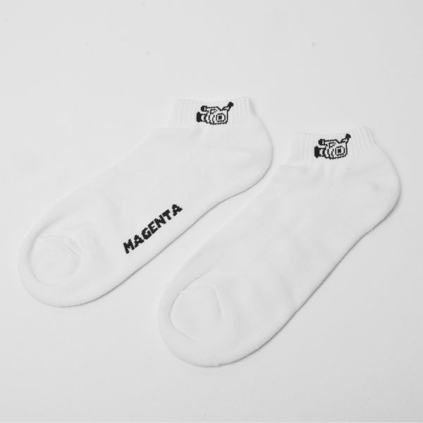 Magenta VX Ankle Socks White