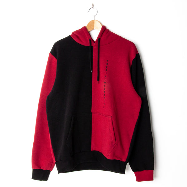 Poetic Collective Block Color Hoodie Black / Red