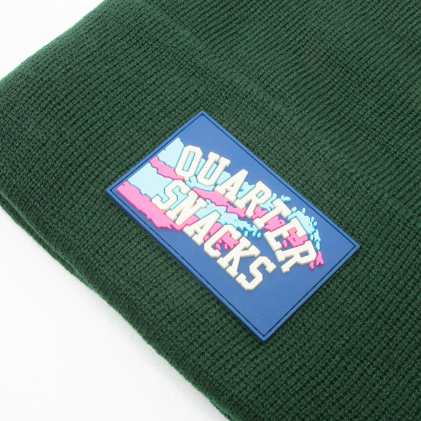 Quartersnacks Rubber Panel Beanie Forest Green