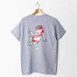 Serious Adult Mascot T Shirt Heather Grey (Back Print)