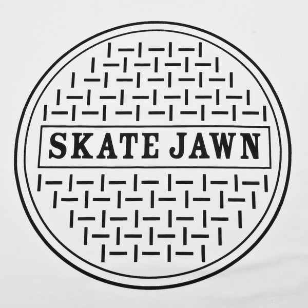 Skate Jawn Sewer Cap White (Back Print)